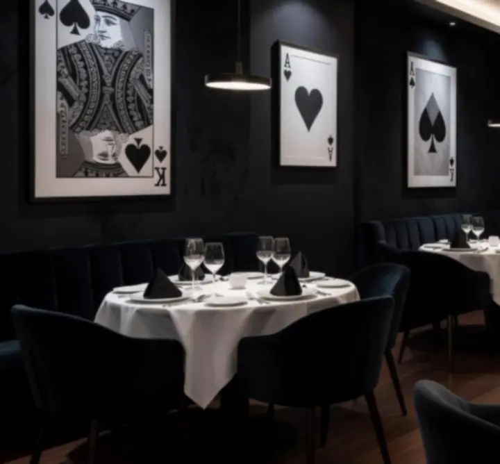 A Magyar City Bistro modern, fekete-fehér enteriőrje